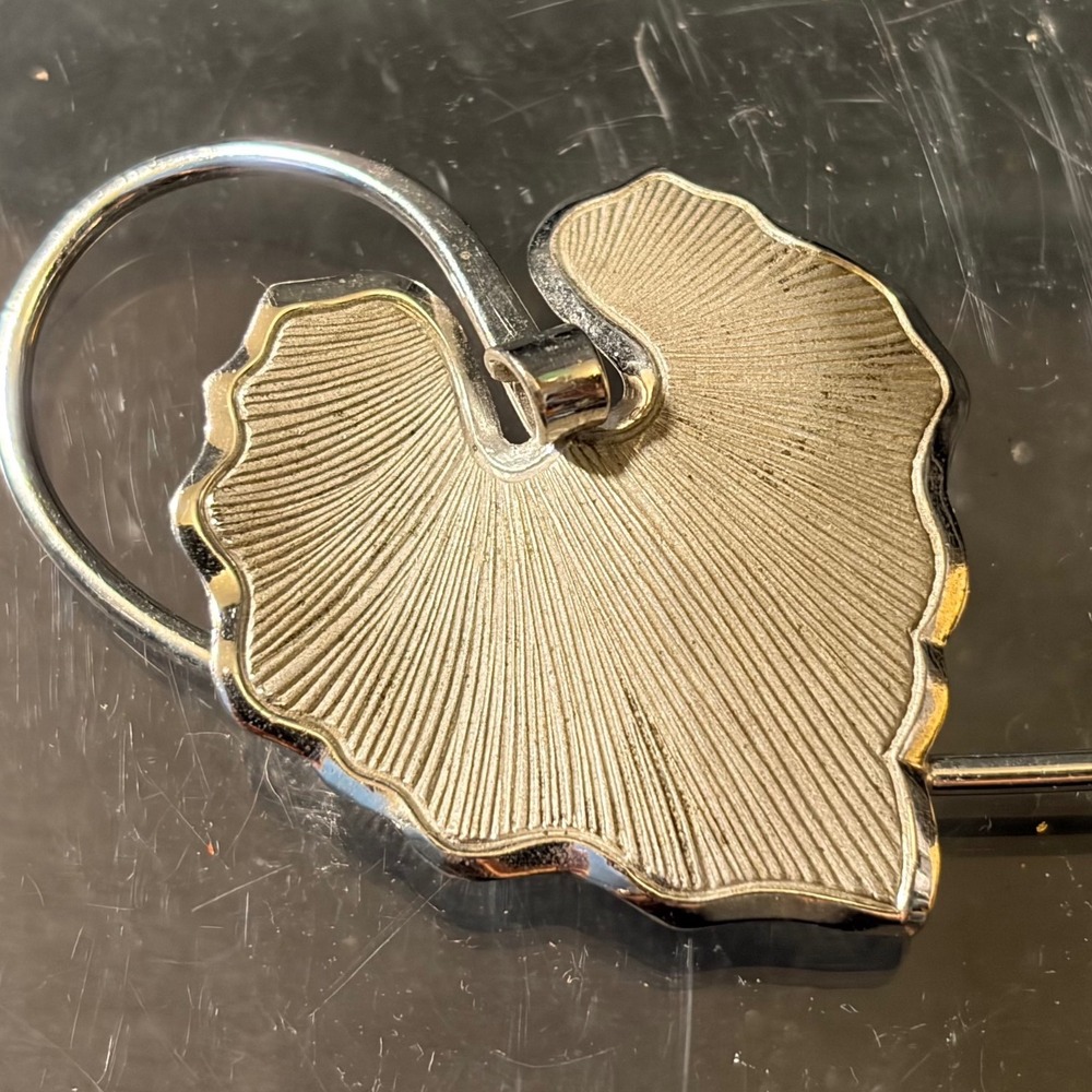 Birks Vintage Sterling Silver Leaf Brooch Textured Botanical Pin